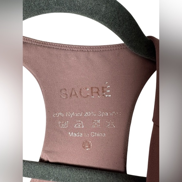SACRÉ Women’s Sports Bra Size S Mauve Brown Racerback High Support Activewear - Picture 5 of 7